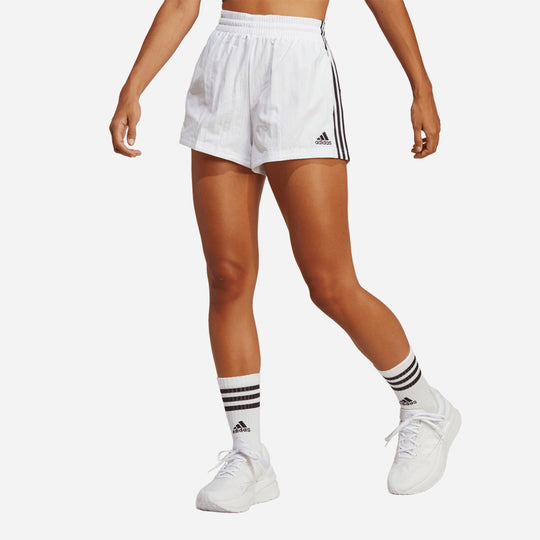 Quần Ngắn Thời Trang Nữ Adidas Essentials 3-Stripes Woven - Trắng