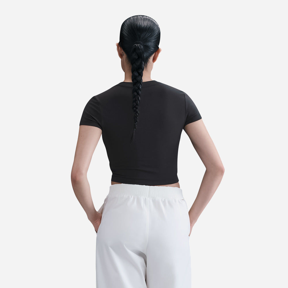 Áo Crop-Top Nữ Nike Sportswear Chill Knit - Đen - Supersports Vietnam