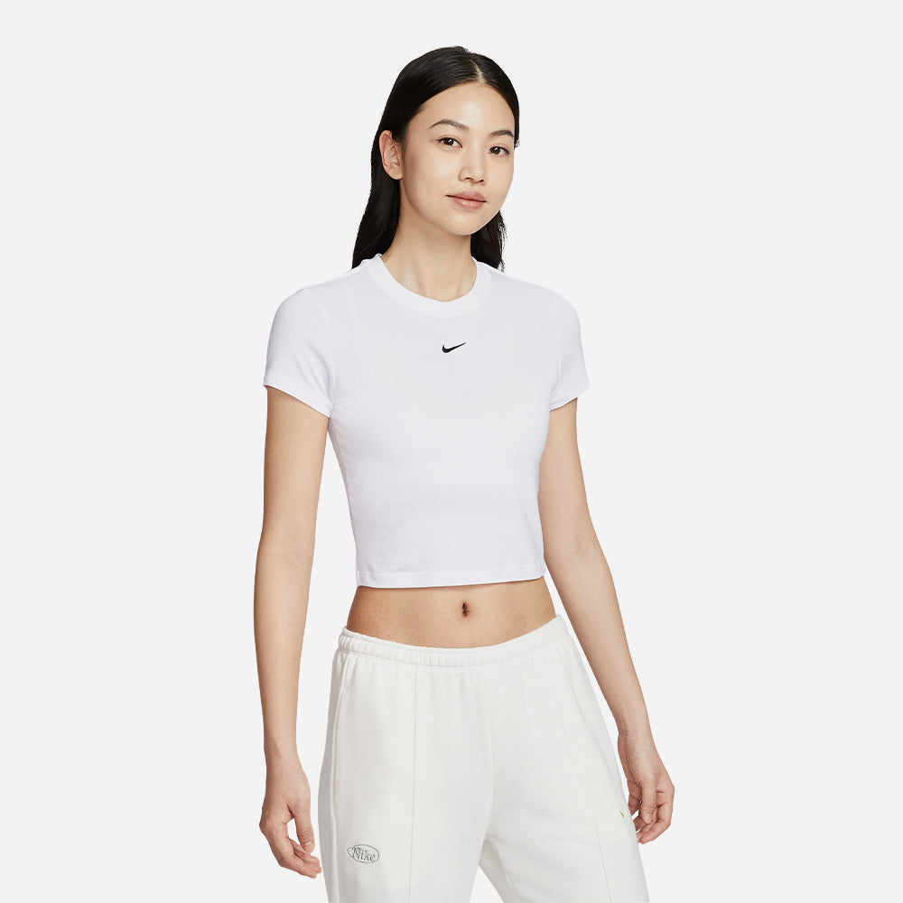 Áo Crop-Top Nữ Nike Sportswear Chill Knit - Trắng - Supersports Vietnam