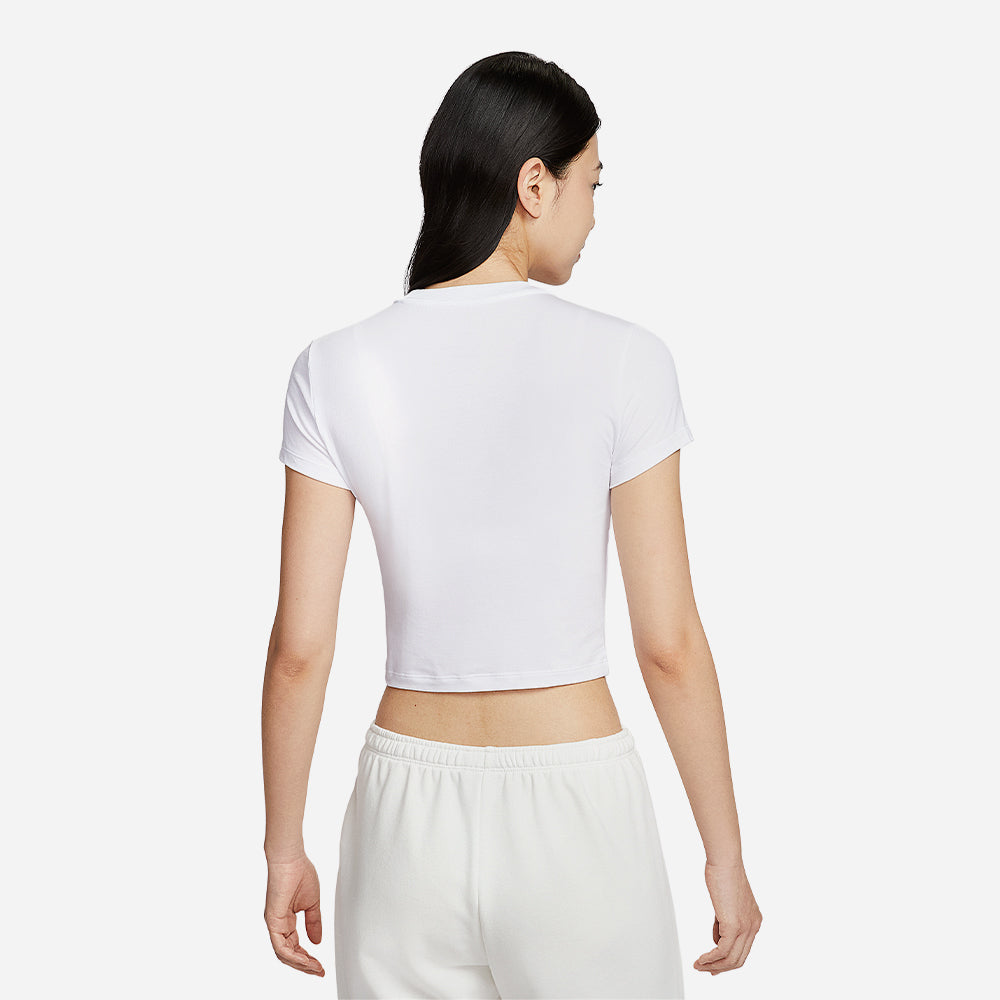 Áo Crop-Top Nữ Nike Sportswear Chill Knit - Trắng - Supersports Vietnam