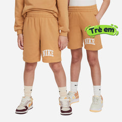 Quần Ngắn Trẻ Em Nike Club French Terry - Cam