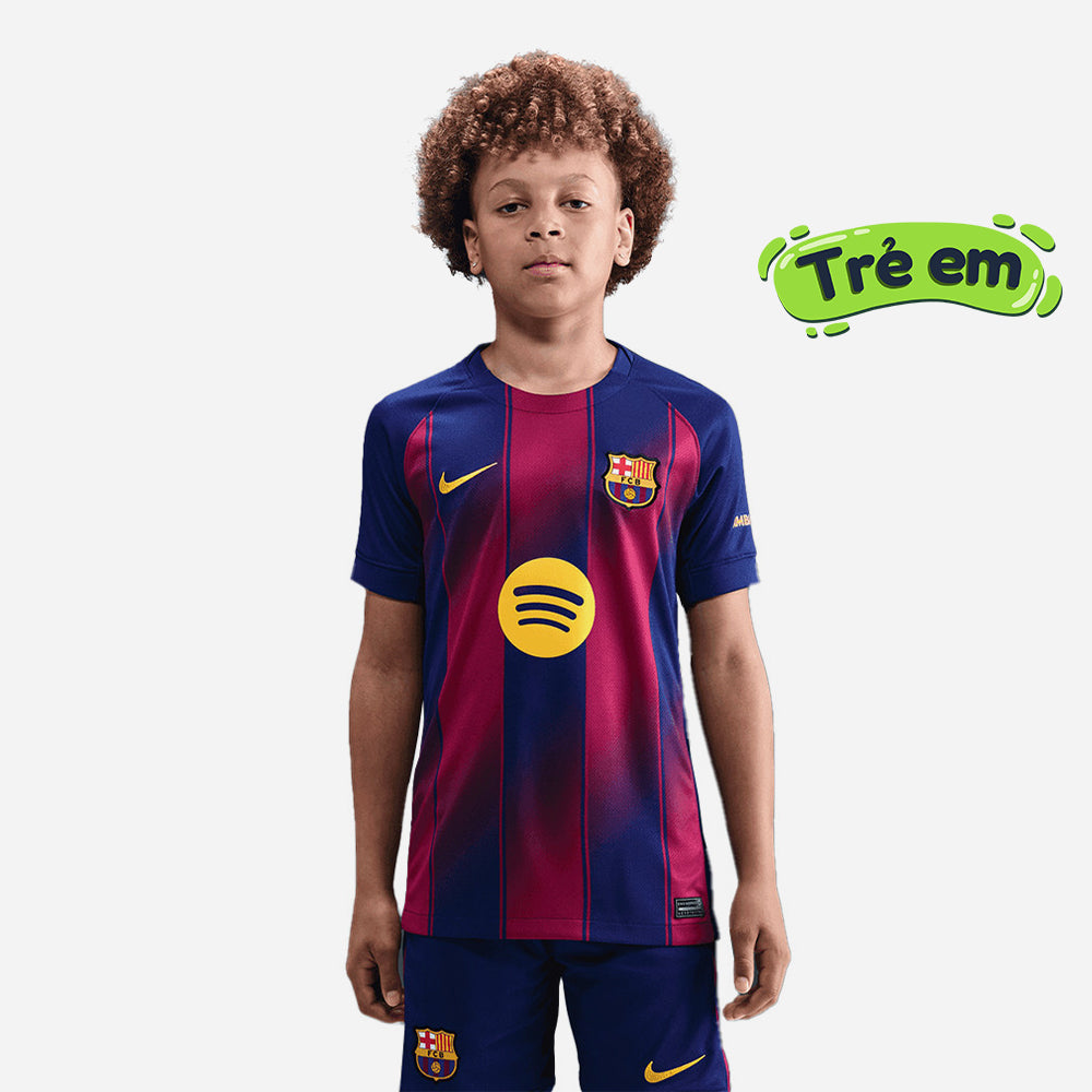 Áo Đá Bóng Sân Nhà Trẻ Em Nike Fc Barcelona 2025/26 - Xanh Navy - Supersports Vietnam