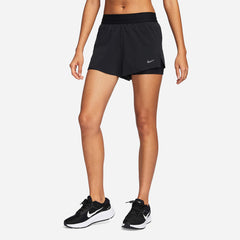 Women's Nike Swift Dri-Fit Mid-Rise 2-In-1 Shorts - Black