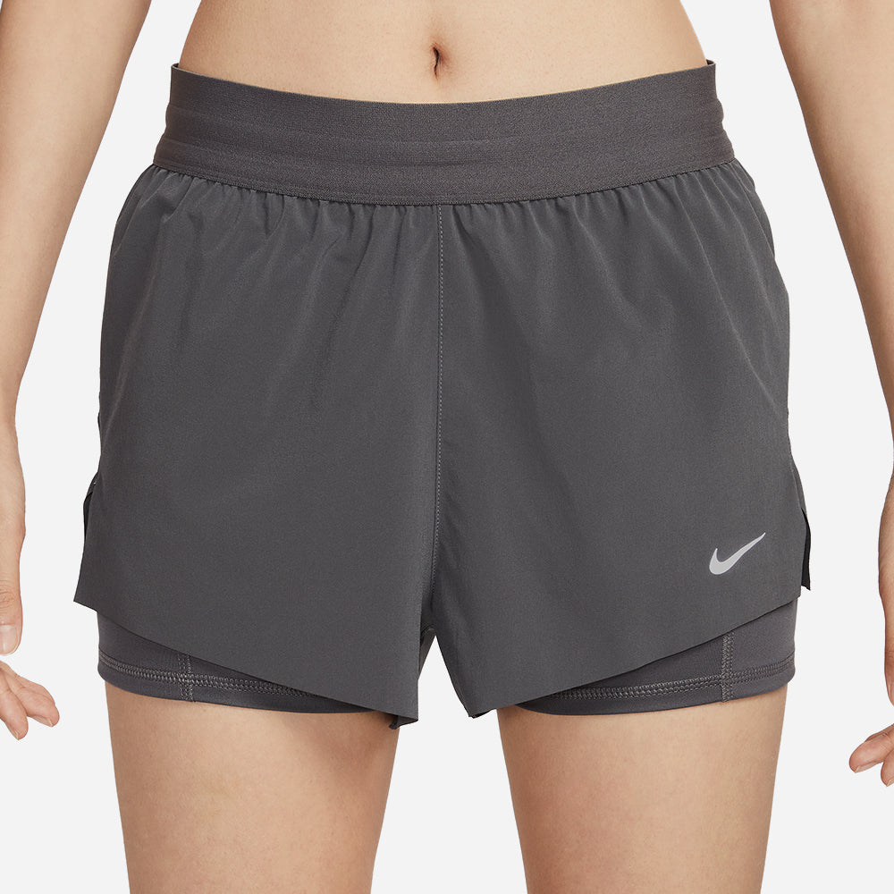 Quần Ngắn Thể Thao Nữ Nike Swift Dri-Fit Mid-Rise 2-In-1 - Xám - Supersports Vietnam