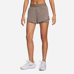 Women's Nike Swift Dri-Fit Mid-Rise 2-In-1 Shorts - Brown