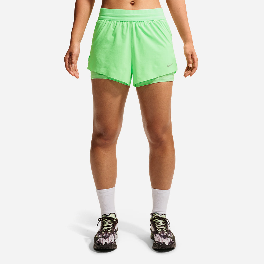 Quần Ngắn Thể Thao Nữ Nike Swift Dri-Fit Mid-Rise 2-In-1 - Xanh Lá - Supersports Vietnam