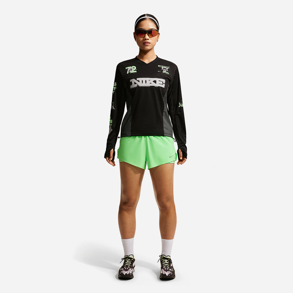 Quần Ngắn Thể Thao Nữ Nike Swift Dri-Fit Mid-Rise 2-In-1 - Xanh Lá - Supersports Vietnam