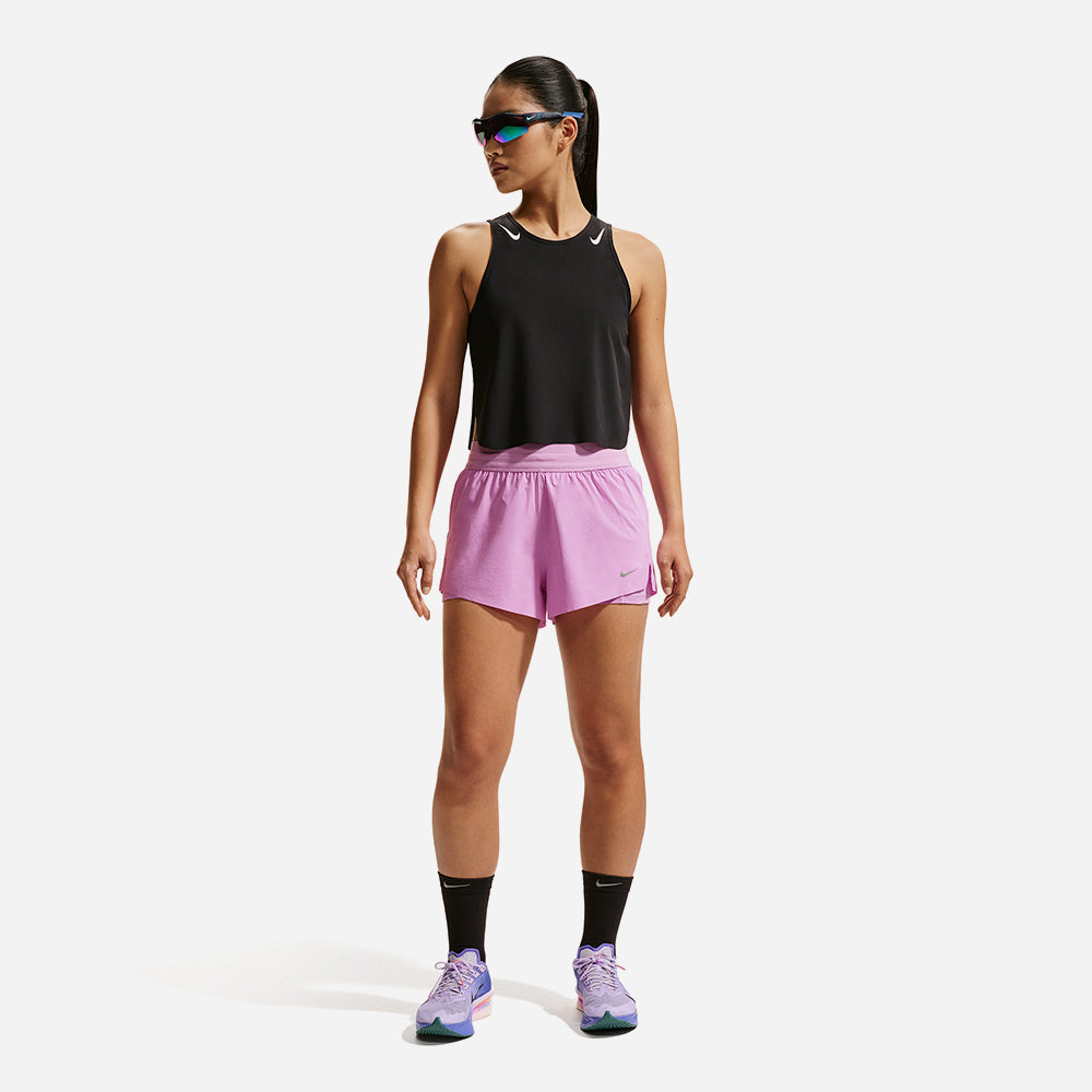 Quần Ngắn Thể Thao Nữ Nike Swift Dri-Fit Mid-Rise 2-In-1 - Hồng - Supersports Vietnam