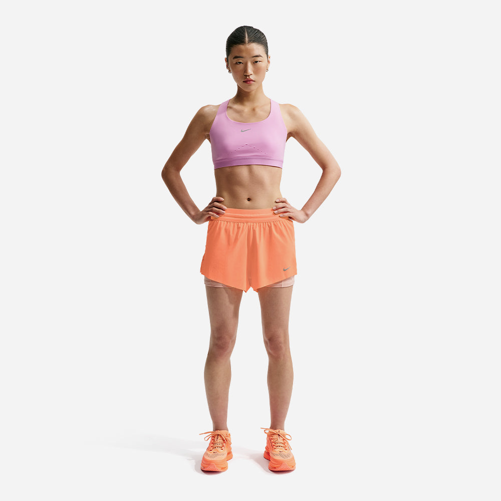 Quần Ngắn Thể Thao Nữ Nike Swift Dri-Fit Mid-Rise 2-In-1 Running - Cam - Supersports Vietnam