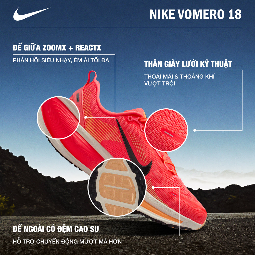 Giày Chạy Bộ Nữ Nike Vomero 18 - Đỏ - Supersports Vietnam