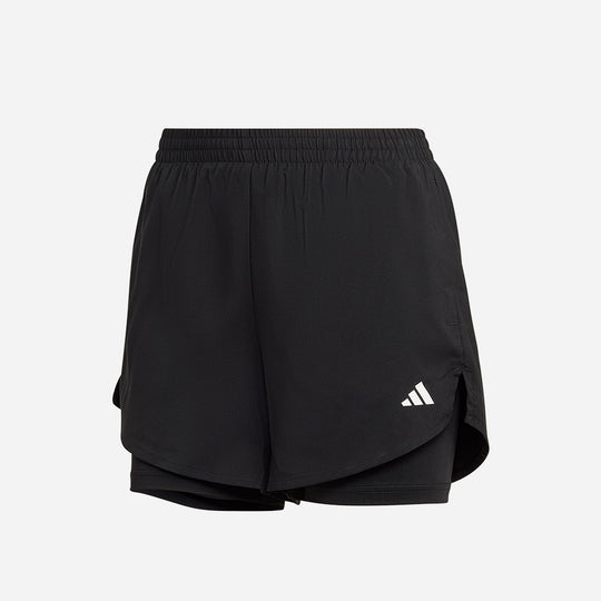 Quần Ngắn Nữ Adidas Aeroready Made For Training Minimal Two-In-One - Đen