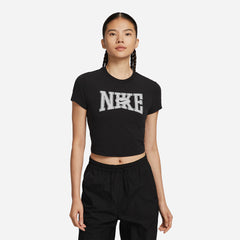 Áo Crop-Top Nữ Nike Sportswear Slim Street - Đen - Supersports Vietnam