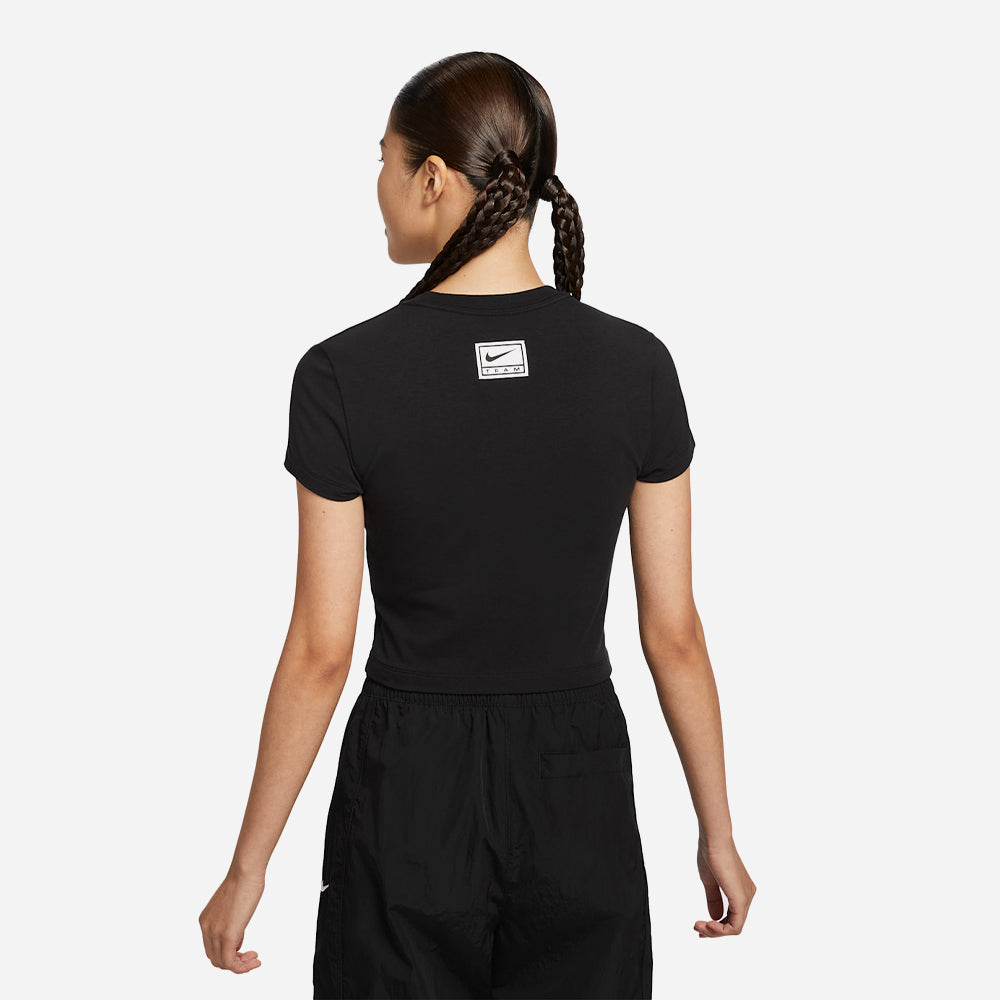 Áo Crop-Top Nữ Nike Sportswear Slim Street - Đen - Supersports Vietnam