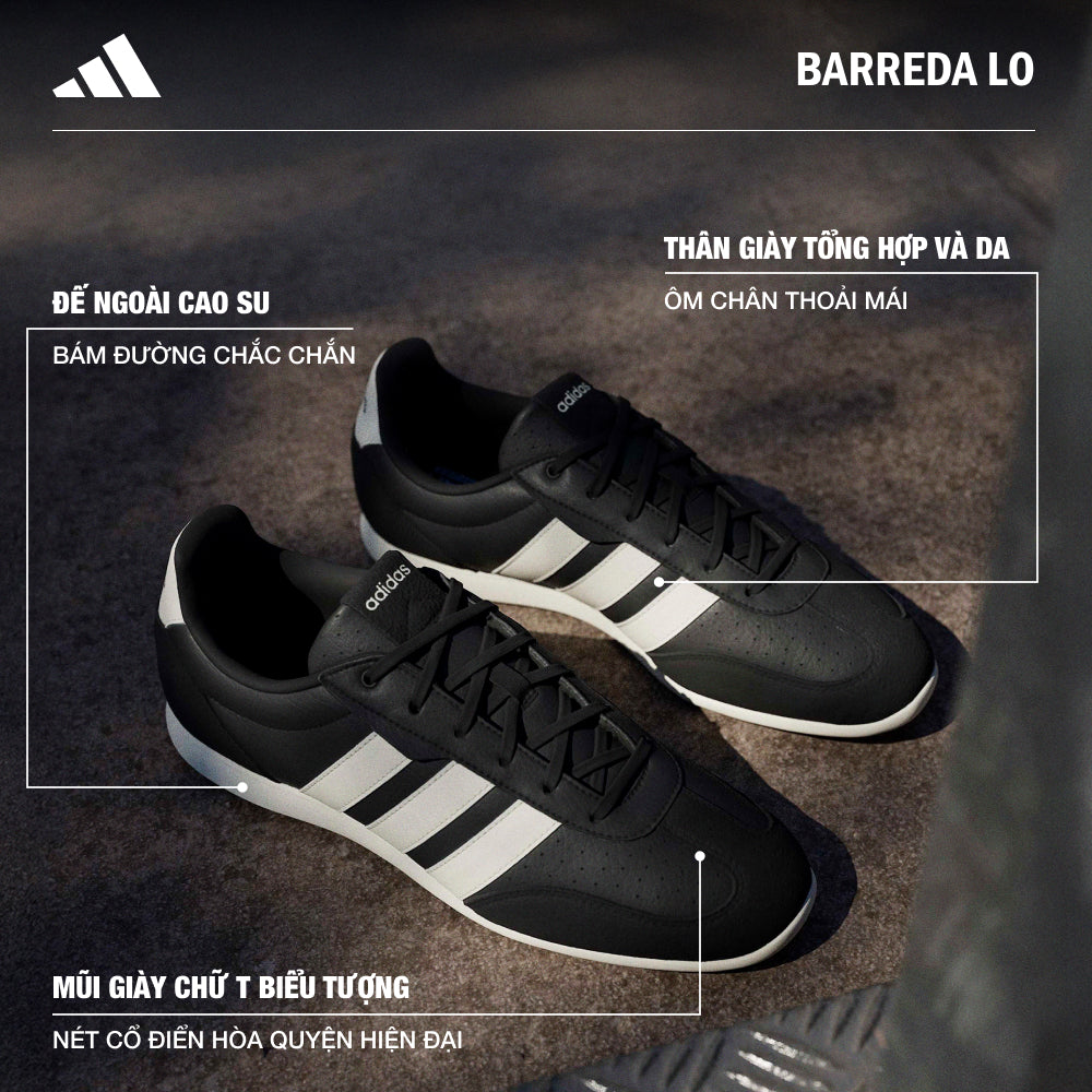 Giày Sneaker Nam Adidas Barreda Lo - Đen - Supersports Vietnam