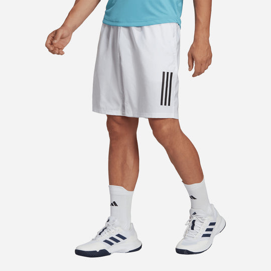 Men's Adidas Club 3-Stripes Tennis Shorts - White