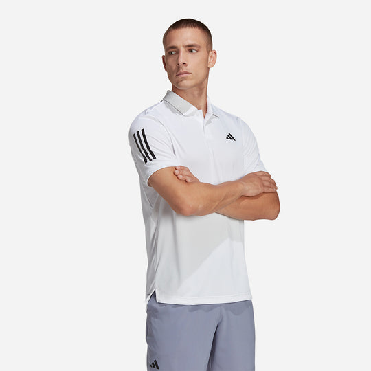Men's Adidas Club 3-Stripes Tennis Polo Shirt - White