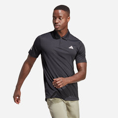 Men's Adidas Club 3-Stripes Polo Shirt - Black