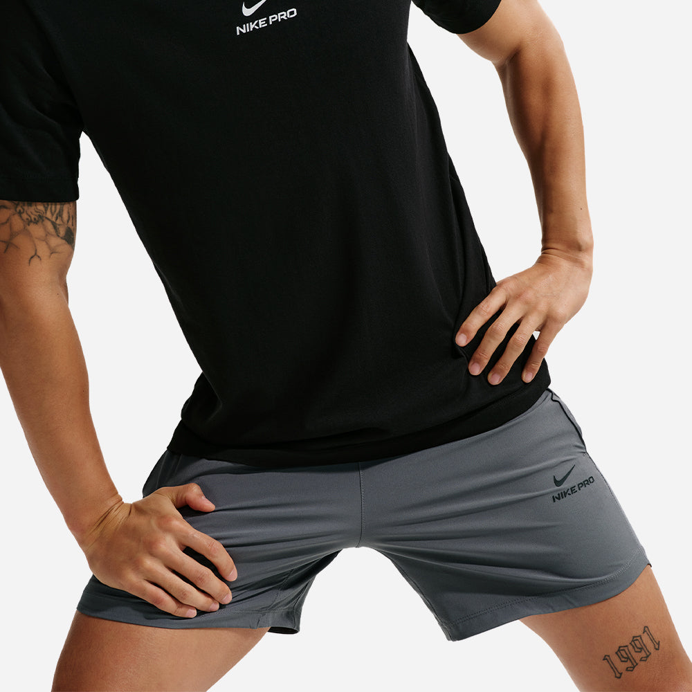 Quần Ngắn Thể Thao Nam Nike Pro Training Dri-Fit 6 Inch - Xám - Supersports Vietnam