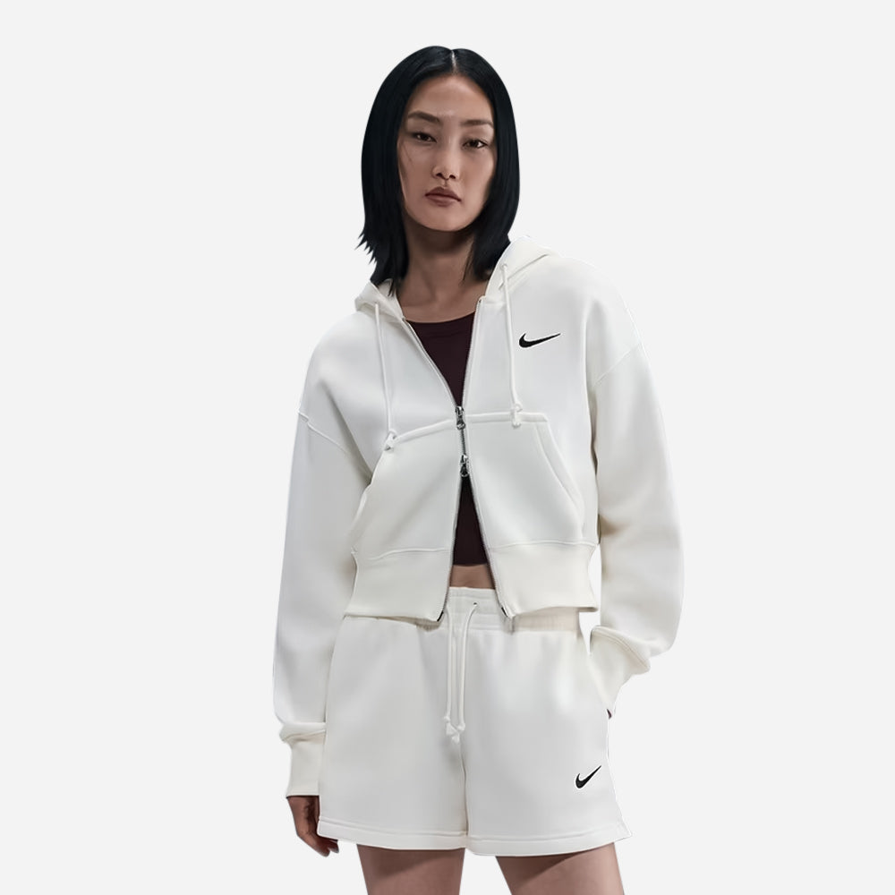 Áo Khoác Nữ Nike Sportswear Phoenix Full-Zip Fleece Hooded - Be - Supersports Vietnam