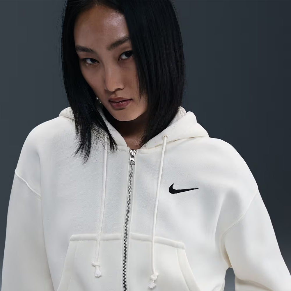 Áo Khoác Nữ Nike Sportswear Phoenix Full-Zip Fleece Hooded - Be - Supersports Vietnam