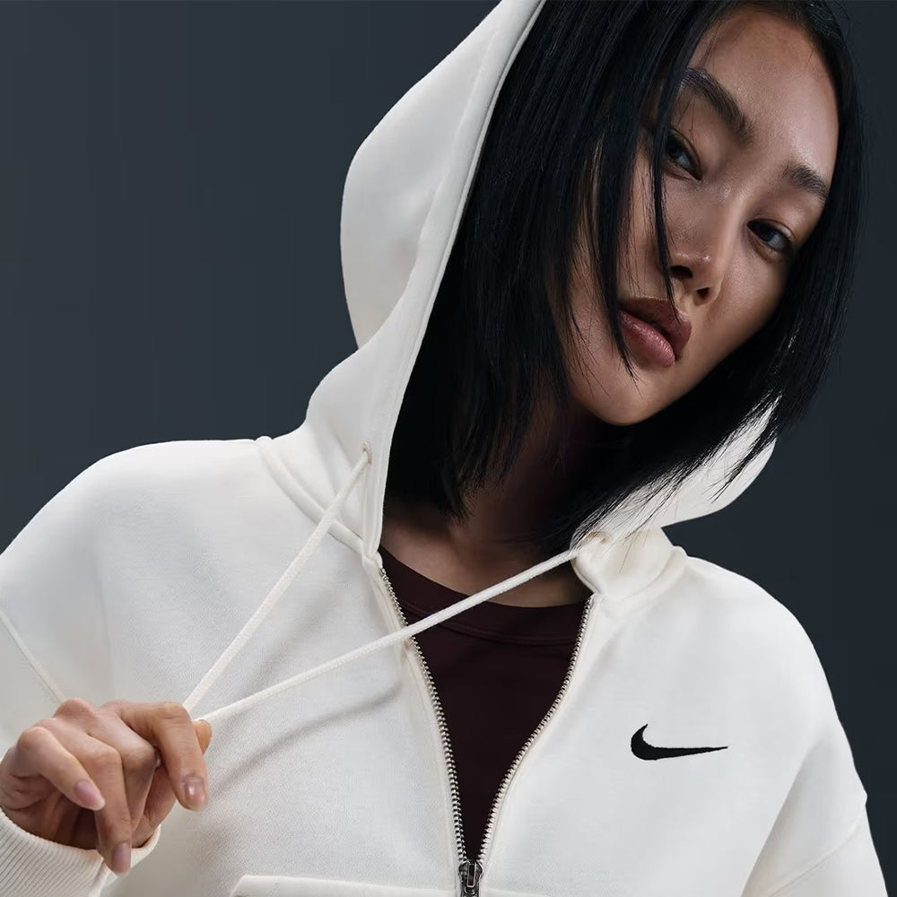 Áo Khoác Nữ Nike Sportswear Phoenix Full-Zip Fleece Hooded - Be - Supersports Vietnam