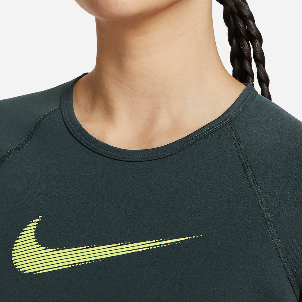 Áo Crop-Top Nữ Nike Pro Dri-Fit Short-Sleeve Graphic - Xanh Lá - Supersports Vietnam