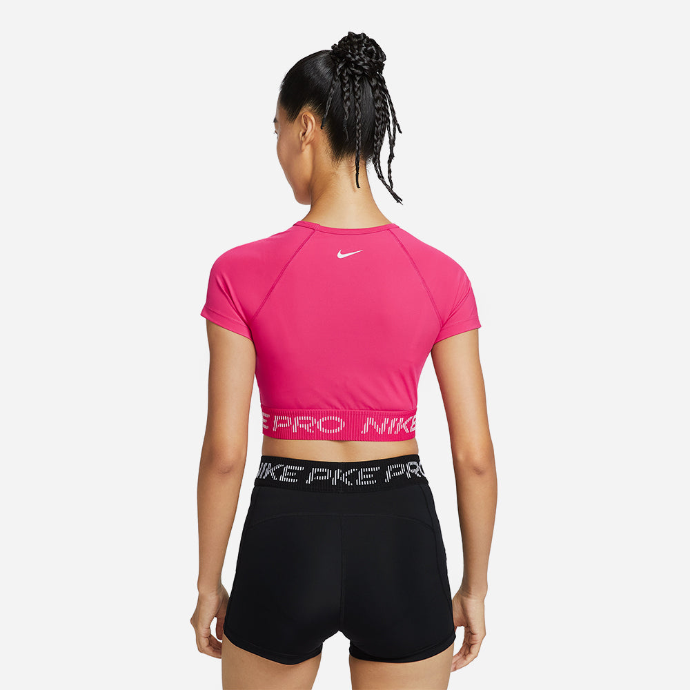 Áo Crop-Top Nữ Nike Pro Dri-Fit Short-Sleeve Graphic - Hồng - Supersports Vietnam