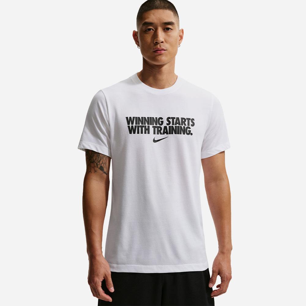 Áo Thun Nam Nike Dri-Fit Winning - Trắng - Supersports Vietnam