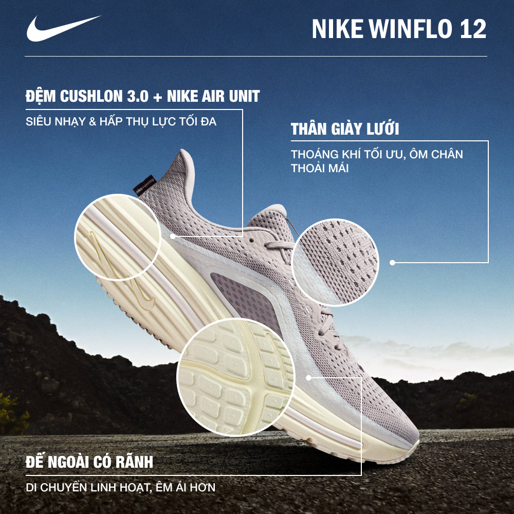 Giày Chạy Bộ Nam Nike Air Winflo 12 - Xám - Supersports Vietnam