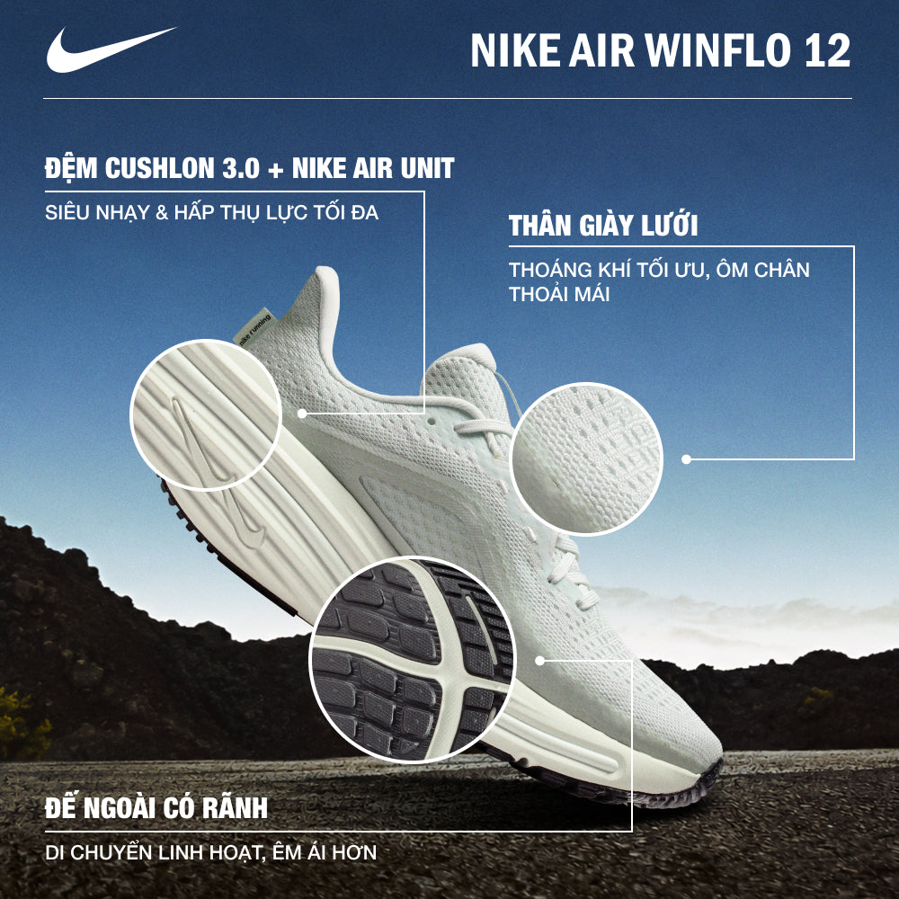 Giày Chạy Bộ Nữ Nike Air Winflo 12 - Xám - Supersports Vietnam