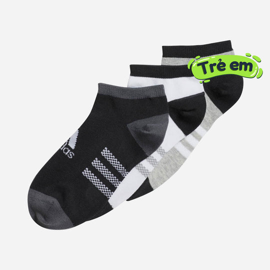 Vớ Trẻ Em Adidas Cổ Thấp (3 Đôi) - Đen