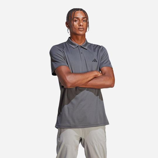 Men's Adidas Train Essentials Training Polo Shirt - Gray