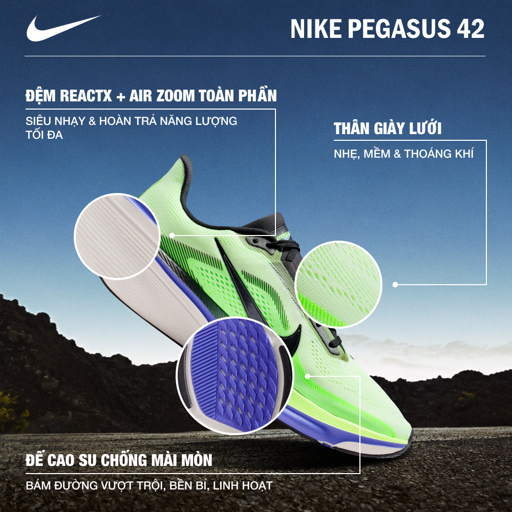 Giày Chạy Bộ Nam Nike Pegasus 42 - Xanh Lá - Supersports Vietnam