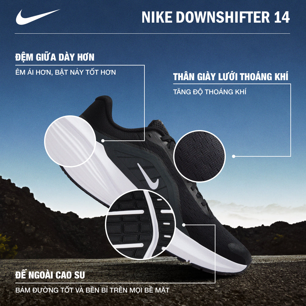 Giày Chạy Bộ Nam Nike Downshifter 14 - Đen - Supersports Vietnam