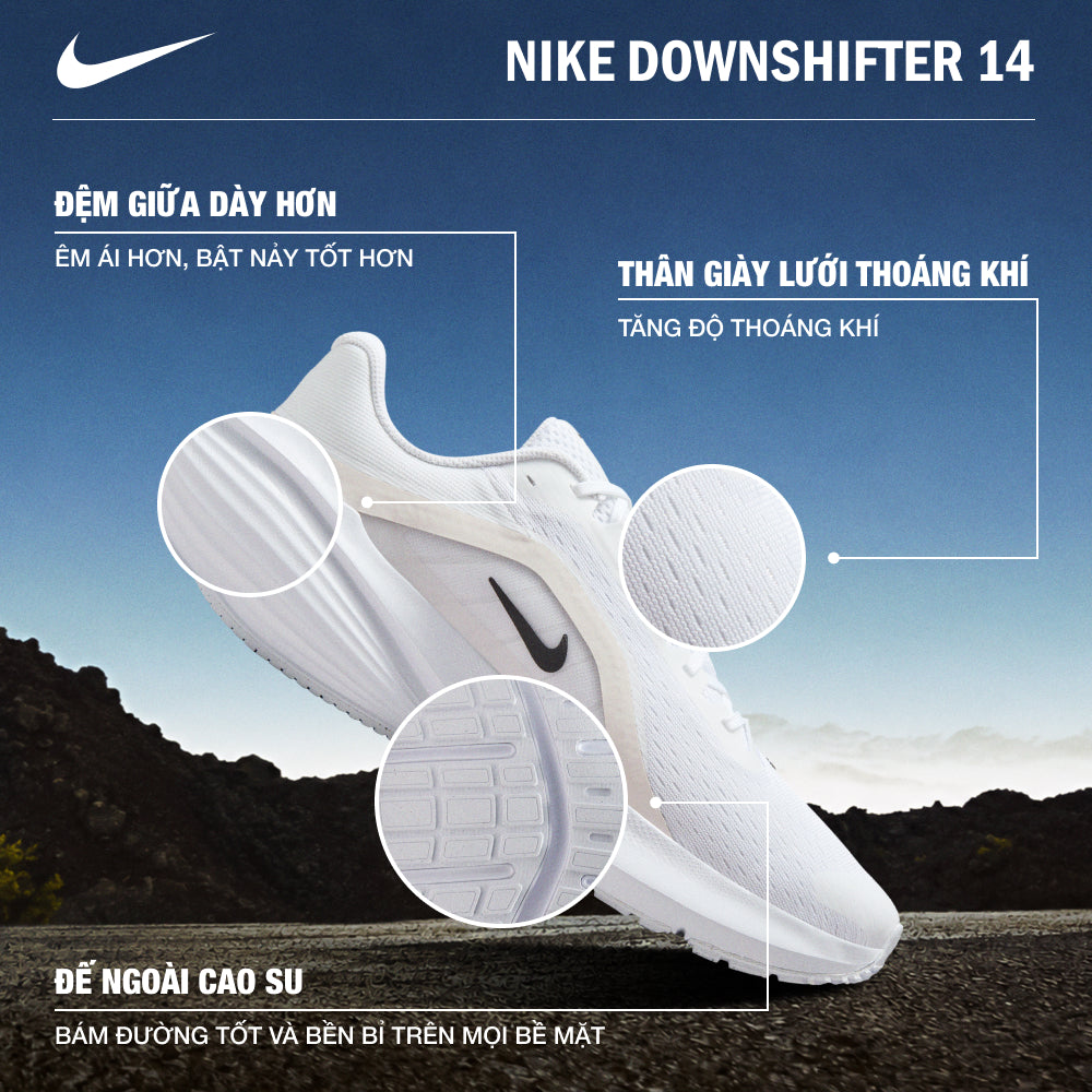 Giày Chạy Bộ Nam Nike Downshifter 14 - Trắng - Supersports Vietnam
