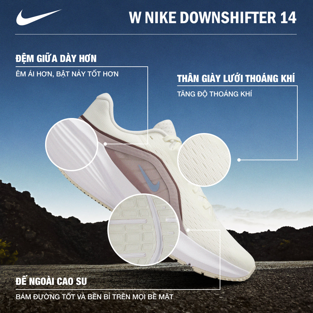 Giày Chạy Bộ Nữ Nike Downshifter 14 - Be - Supersports Vietnam