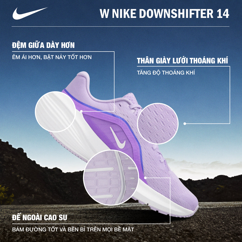 Giày Chạy Bộ Nữ Nike Downshifter 14 - Tím - Supersports Vietnam