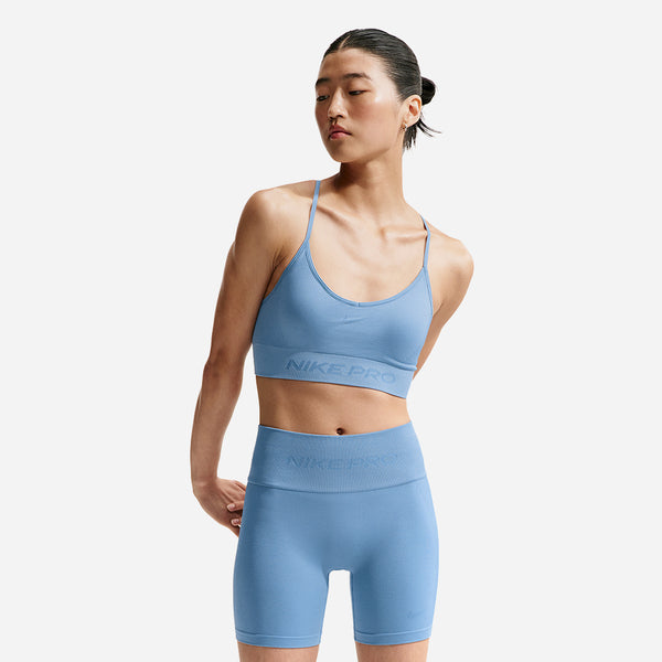 Áo Bra Thể Thao Nữ Nike Pro Seamless Light-Support Padded - Xanh Dương - Supersports Vietnam