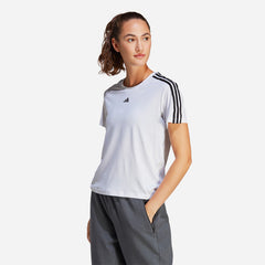 Women's Adidas Aeroready Train Essentials 3-Stripes T-Shirt - White