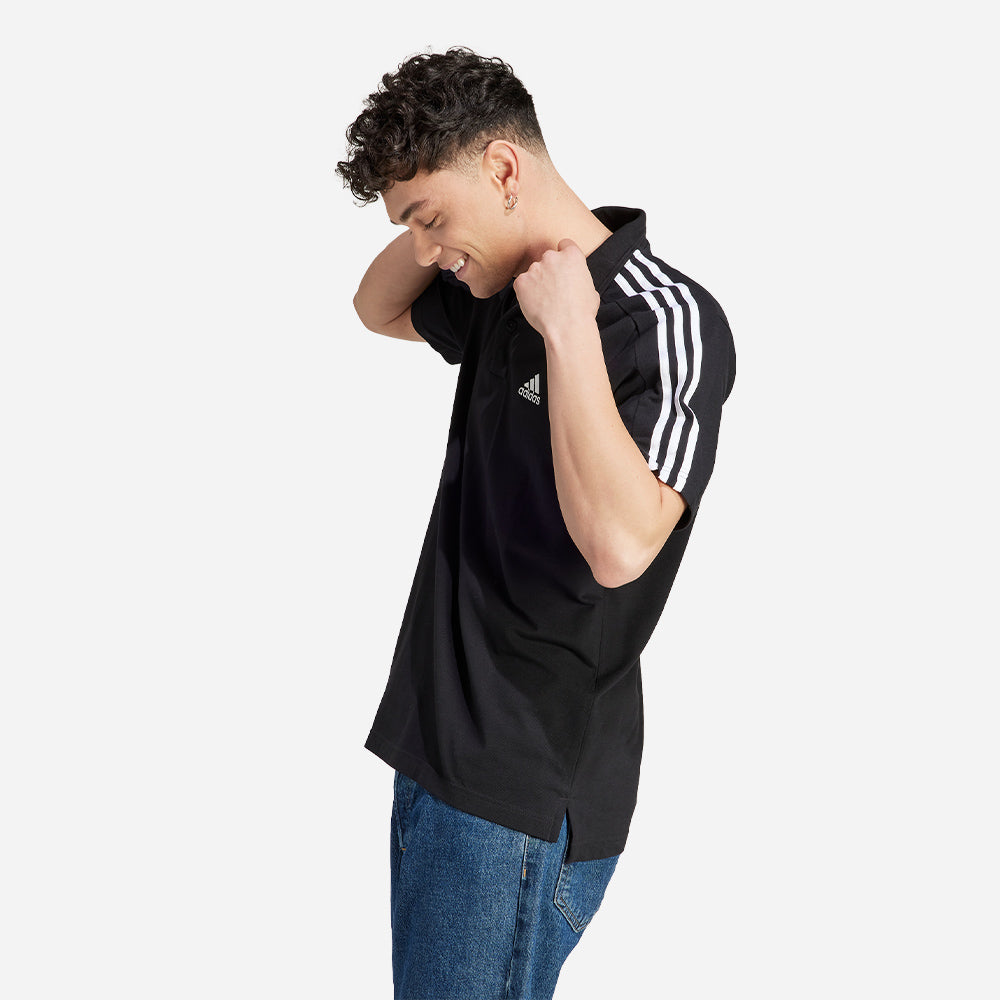 Áo Polo Nam Adidas Essentials Piqué Embroidered 3-Stripes - Đen - Supersports Vietnam