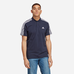 Men's Adidas 3-Stripes Pique Polo Shirt - Navy