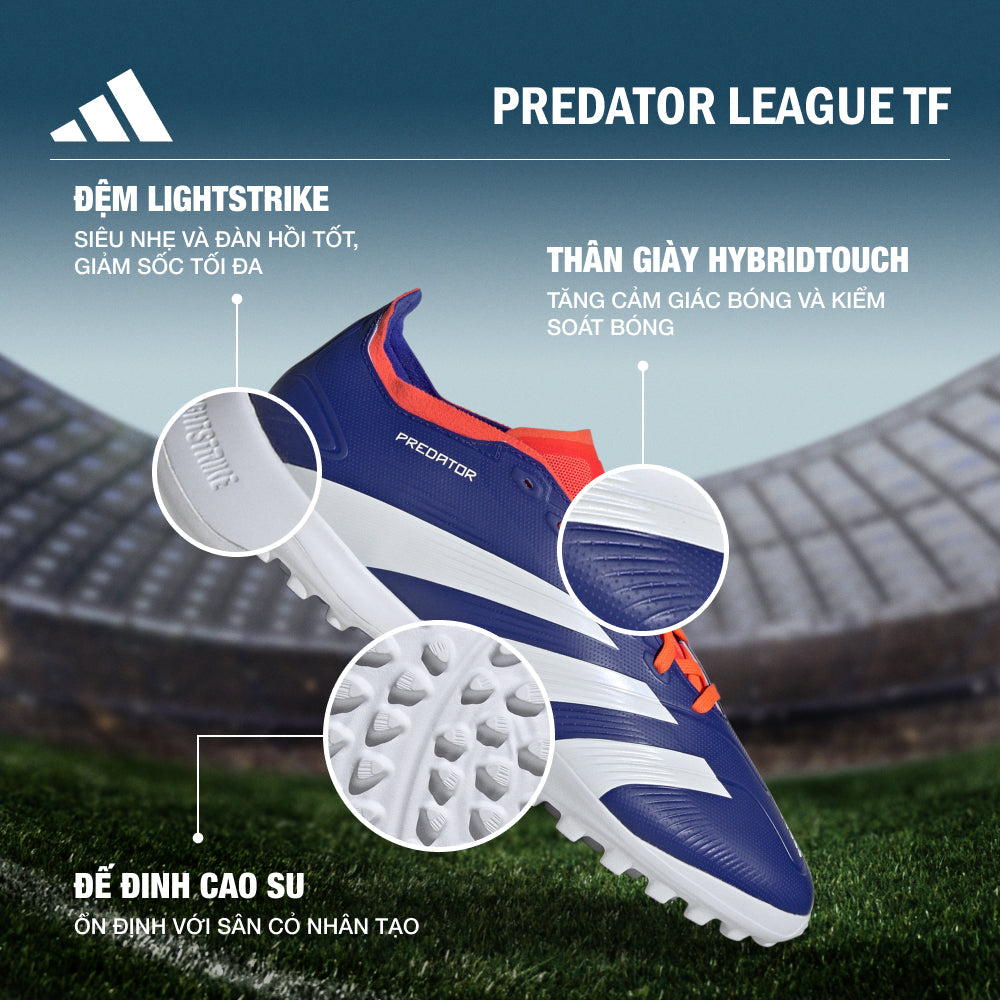 Giày Đá Bóng Unisex Adidas Predator League Turf (Dành Cho Sân Cỏ Nhân Tạo) - Xanh Dương - Supersports Vietnam