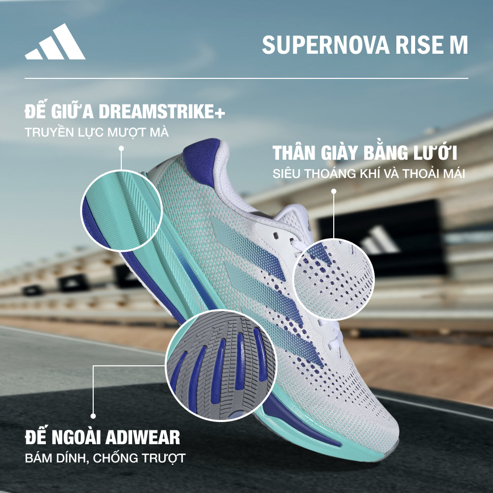 Giày Chạy Bộ Nam Adidas Supernova Rise - Xanh Dương - Supersports Vietnam