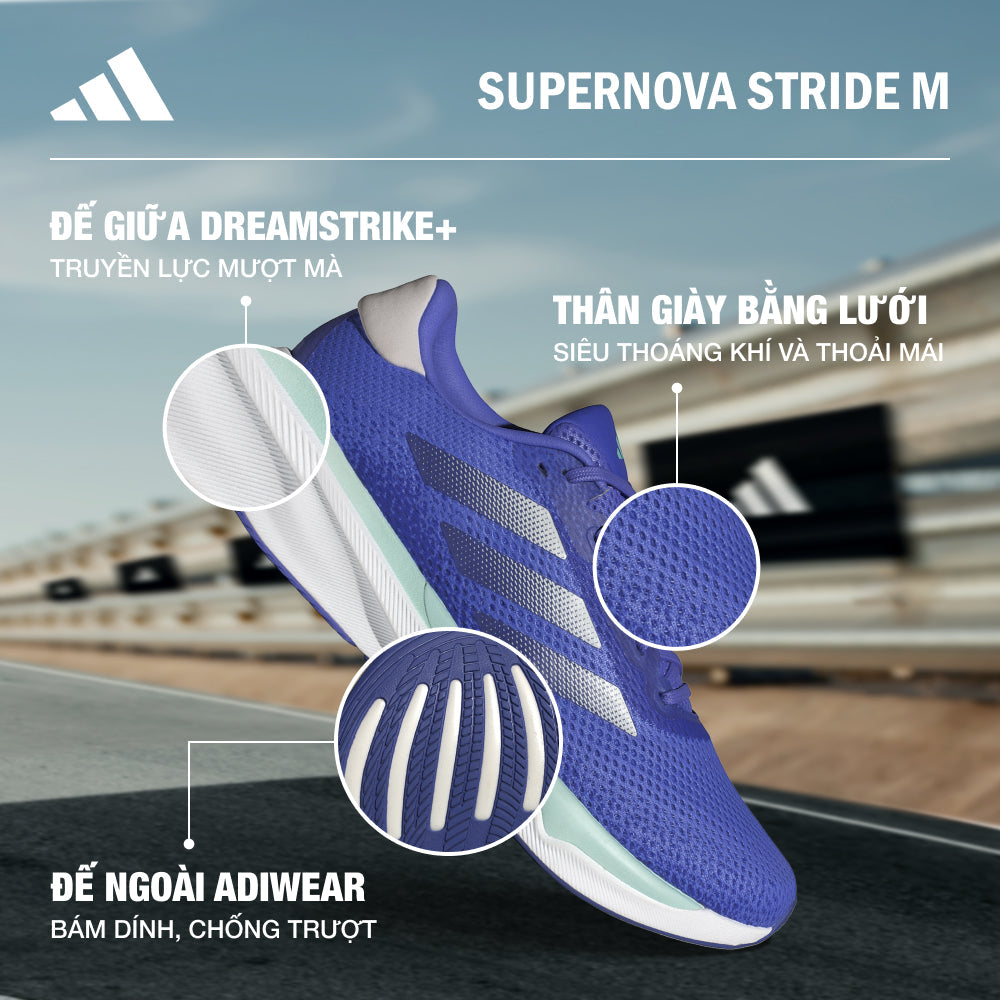 Giày Chạy Bộ Nam Adidas Supernova Stride - Xanh Dương - Supersports Vietnam