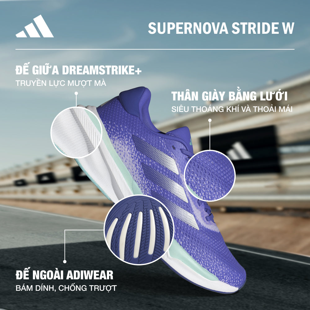 Giày Chạy Bộ Nữ Adidas Supernova Stride - Xanh Dương - Supersports Vietnam