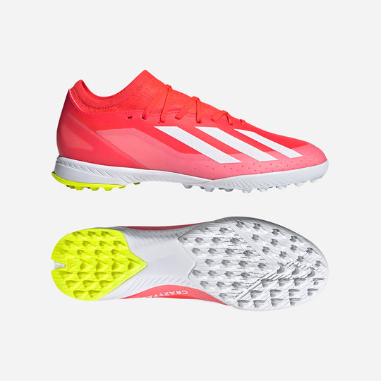 Unisex Adidas X Crazyfast League Turf Football Boots - Red