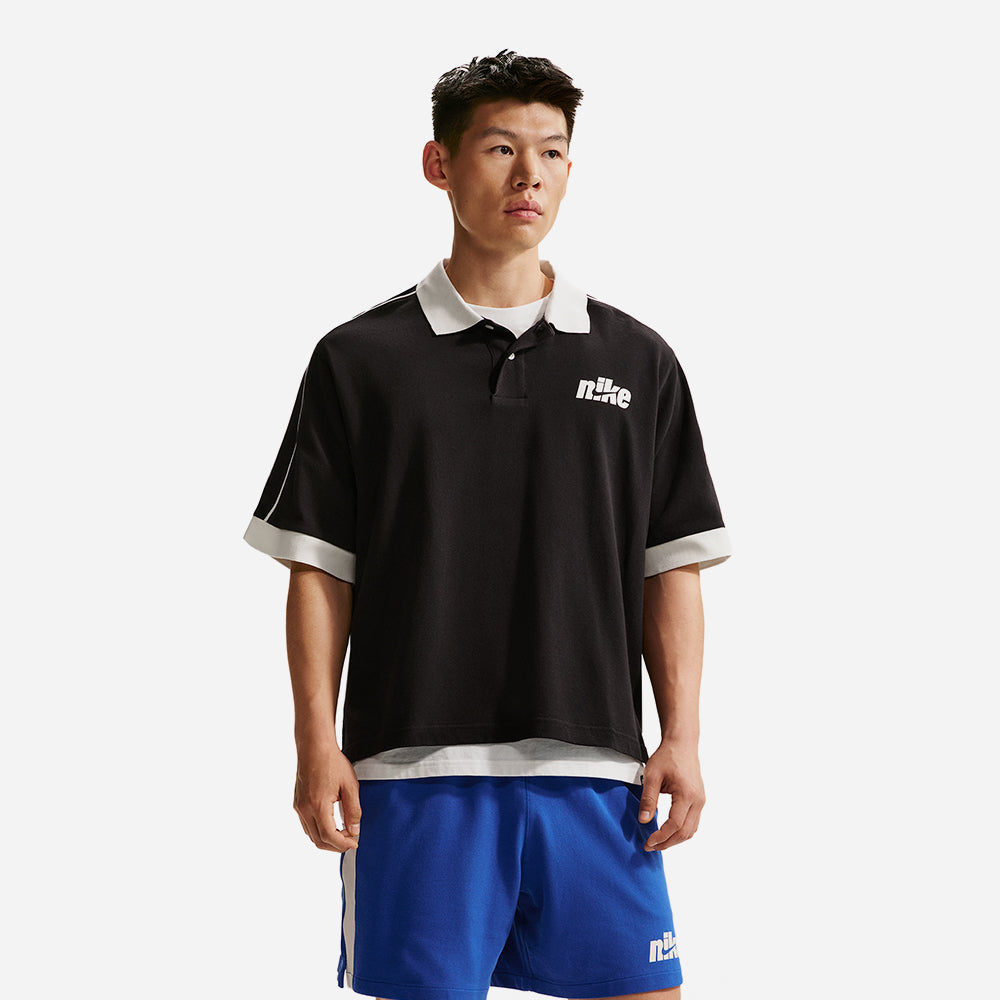 Áo Polo Nam Nike Sportswear Club Oversized Short-Sleeve - Đen - Supersports Vietnam