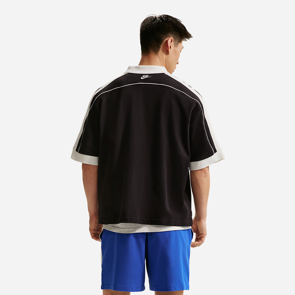 Áo Polo Nam Nike Sportswear Club Oversized Short-Sleeve - Đen - Supersports Vietnam