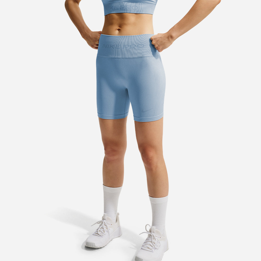 Quần Bó Thể Thao Nữ Nike Pro Seamless - Xanh Dương - Supersports Vietnam