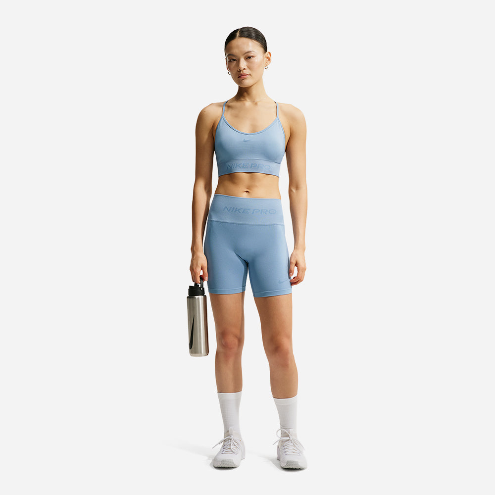 Quần Bó Thể Thao Nữ Nike Pro Seamless - Xanh Dương - Supersports Vietnam
